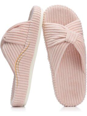 Women's Pink Orthopaedic Arch Support Slippers Memory Foam House Casual